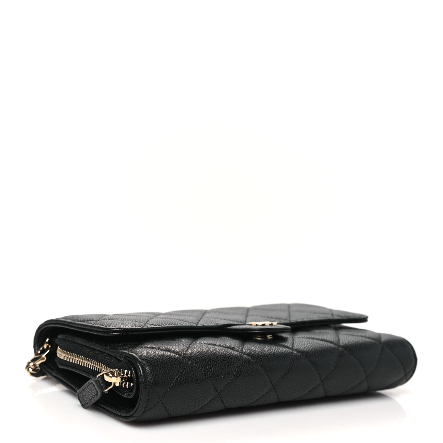 Chanel Caviar Quilted Phone Holder Wallet on Removable Chain Black 4 of 12