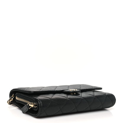 Chanel Caviar Quilted Phone Holder Wallet on Removable Chain Black 4 of 12
