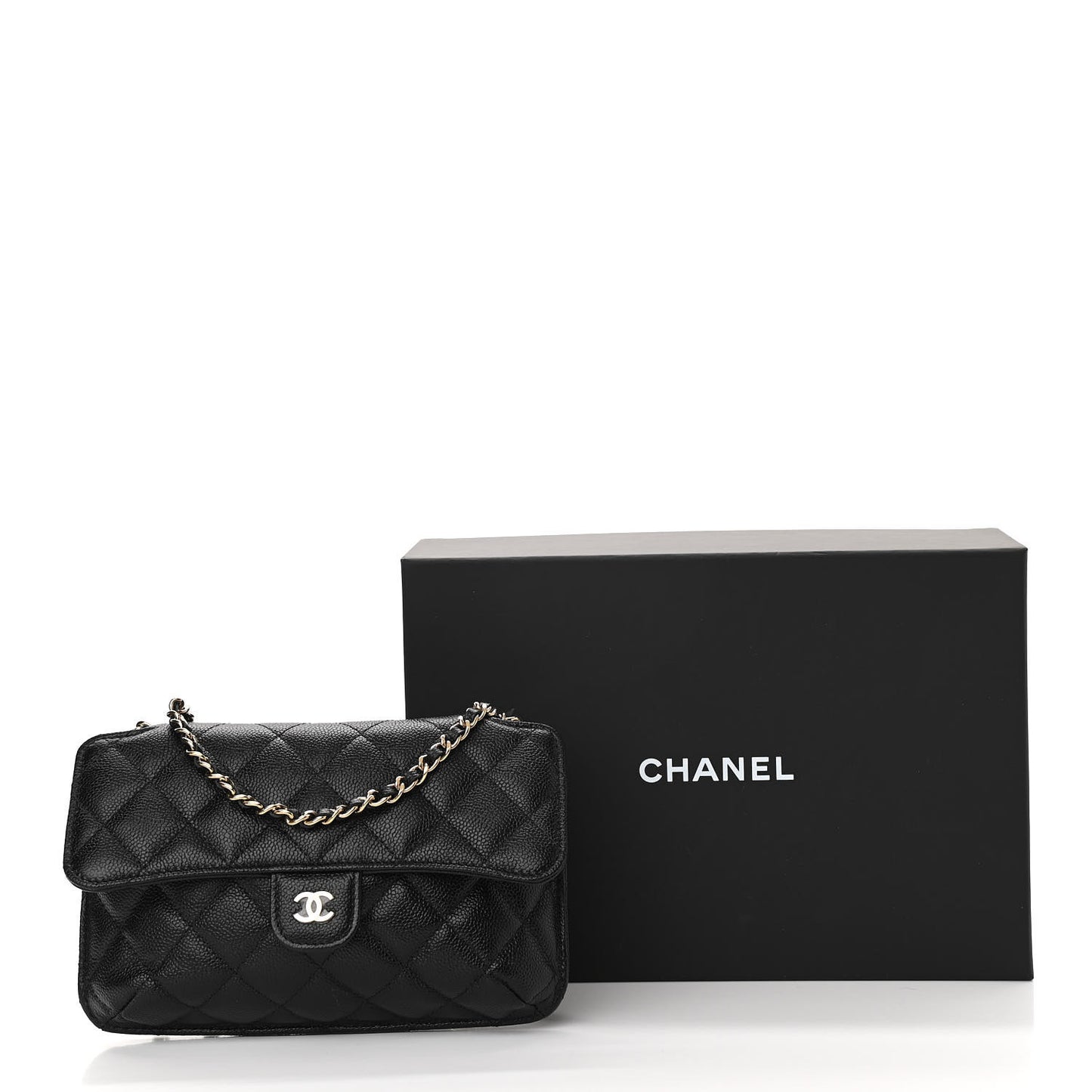 Jersey Fabric Quilted Foldable Tote With Chain Black Multicolor