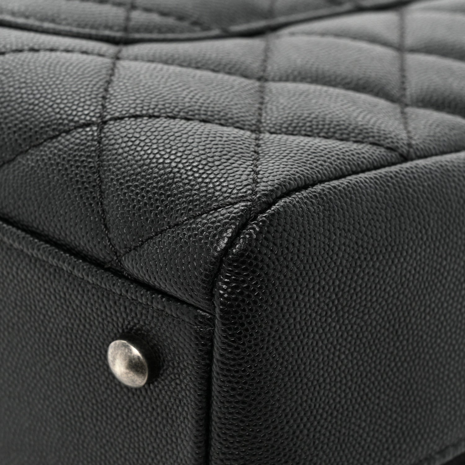 Chanel Caviar Lizard Quilted Coco Handle Bowler Black 15 of 16