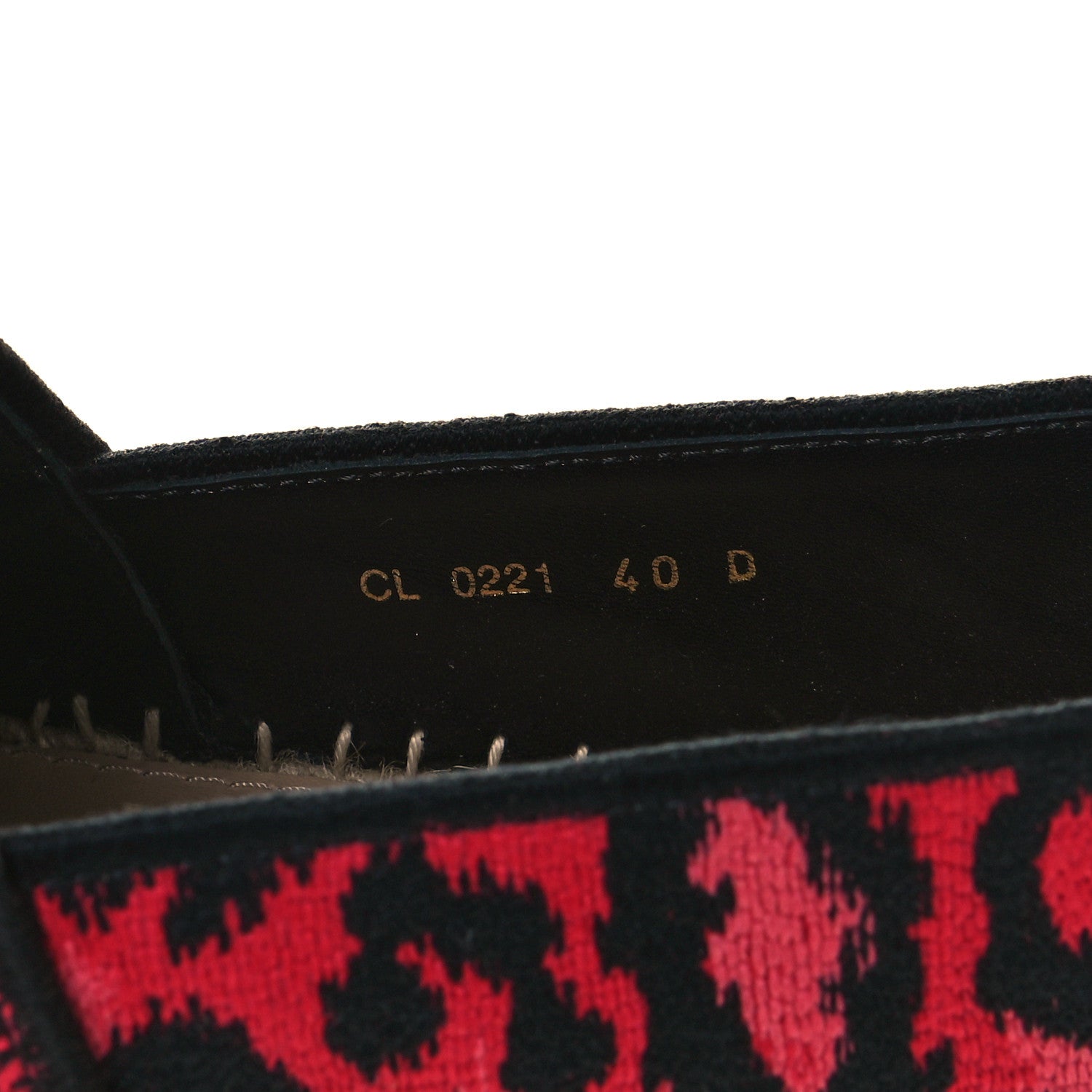 Christian Dior Cotton Embroidered Leopard Print Granville Espadrille 40 Red 8 of 9