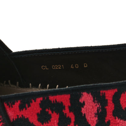 Christian Dior Cotton Embroidered Leopard Print Granville Espadrille 40 Red 8 of 9