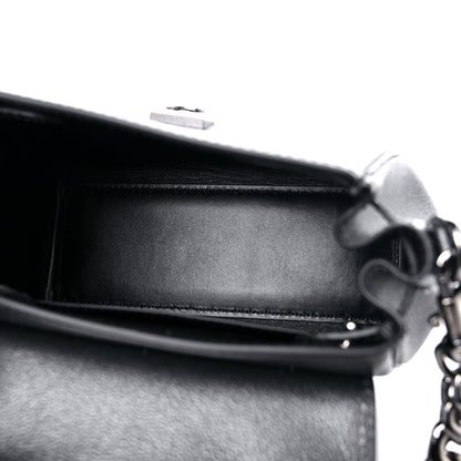 Versace Metallic Grained Calfskin Medusa Small Top Handle Handbag Gunmetal 4 of 8