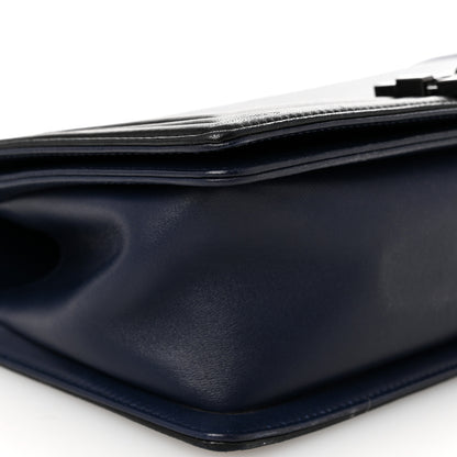 Chanel Calfskin Medium Bi-Color Boy Flap Black Dark Navy 9 of 11