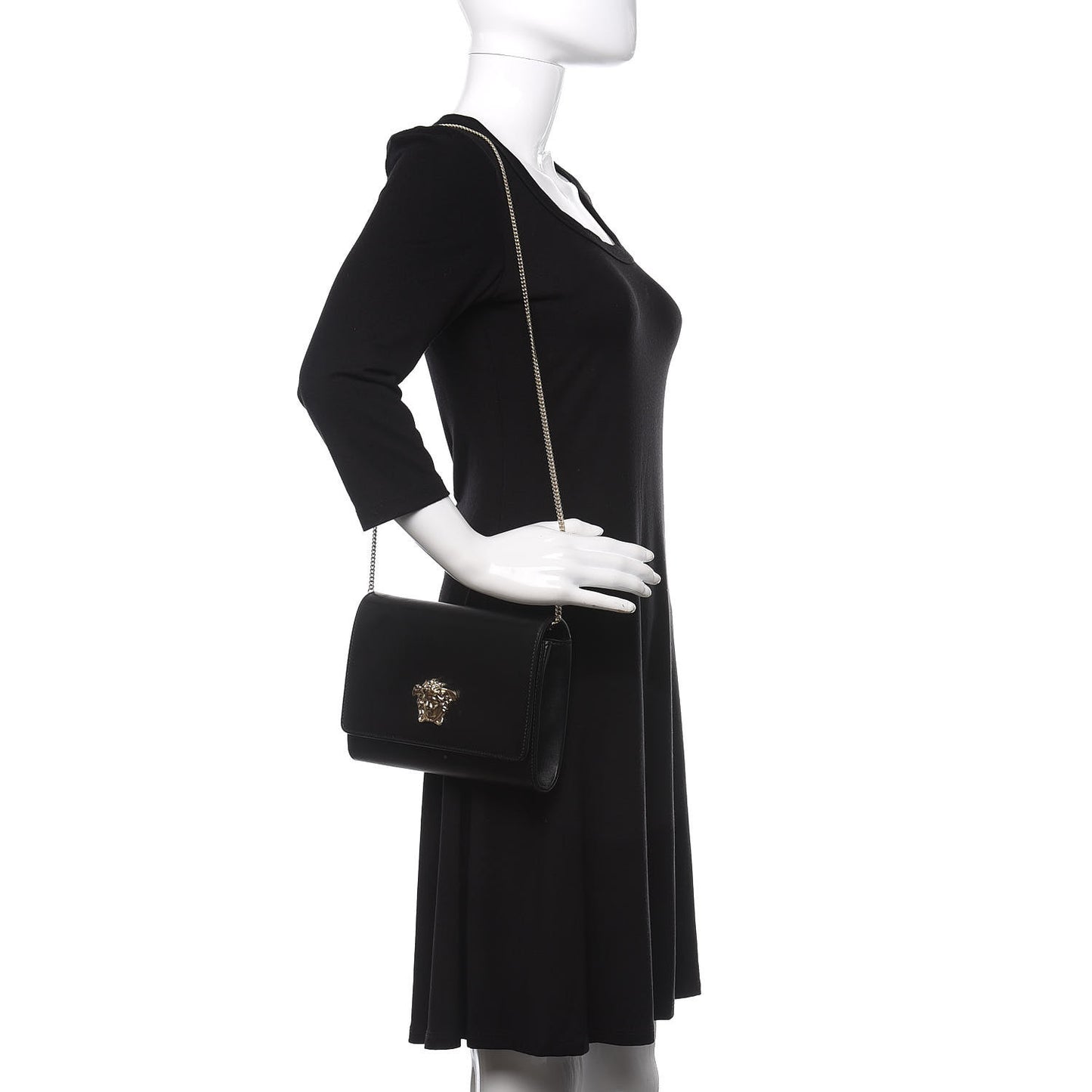 Vitello Palazzo Medusa Evening Clutch Bag Black