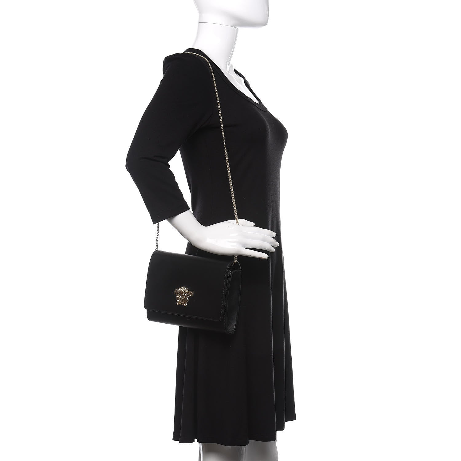 Versace Vitello Palazzo Medusa Evening Clutch Bag Black 2 of 8