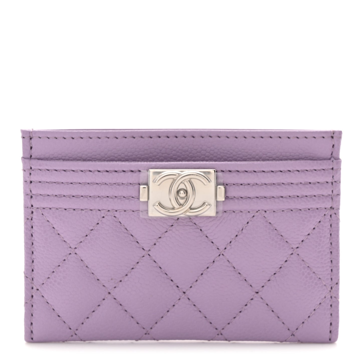 Caviar Quilted Boy Card Holder Light Purple