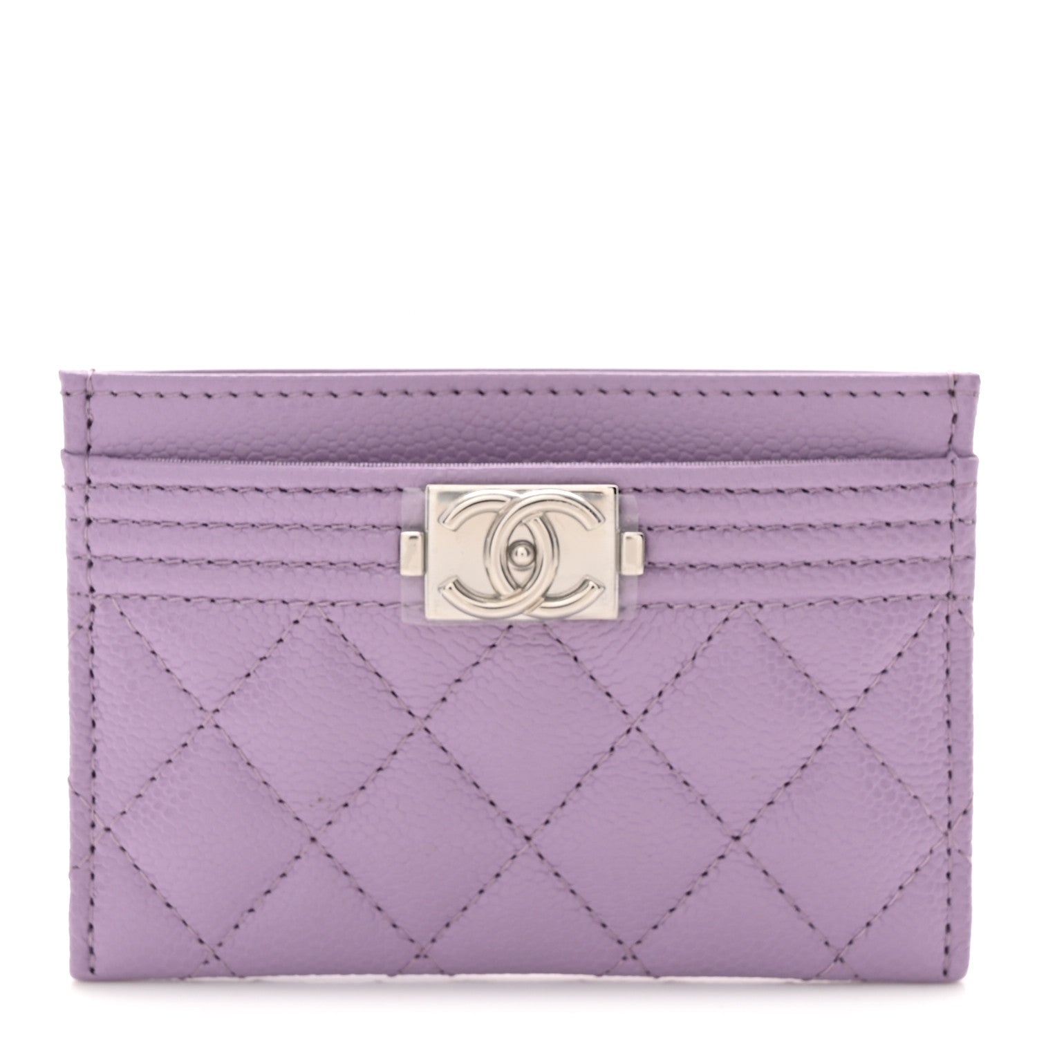 Chanel Caviar Quilted Boy Card Holder Light Purple 1 of 8