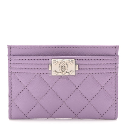 Chanel Caviar Quilted Boy Card Holder Light Purple 1 of 8