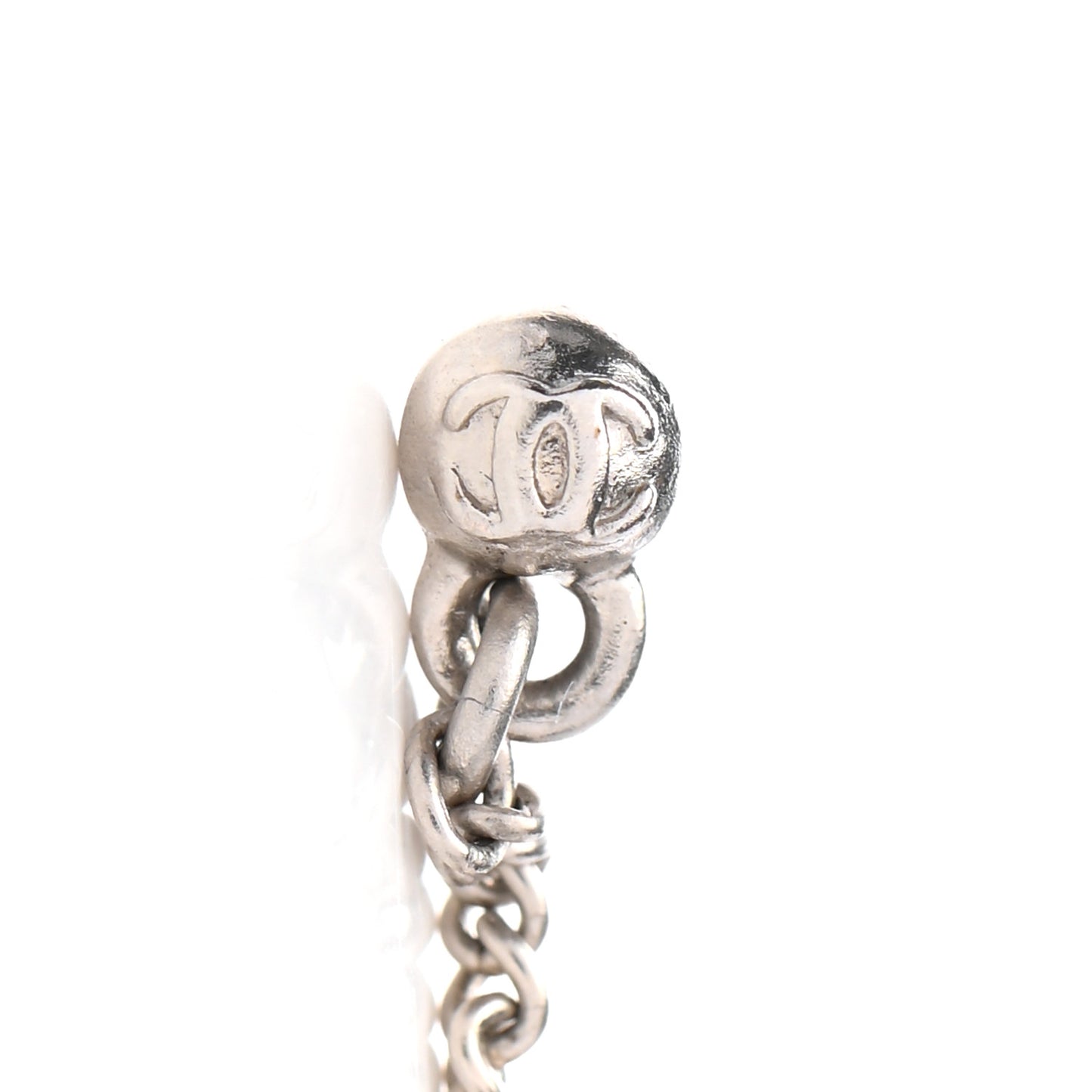 Baguette Crystal CC Drop Earrings Silver