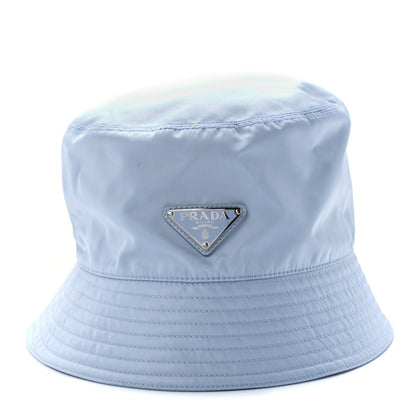 Prada Re-Nylon Metal Triangle Logo Womens Bucket Hat L Fiordaliso 3 of 16