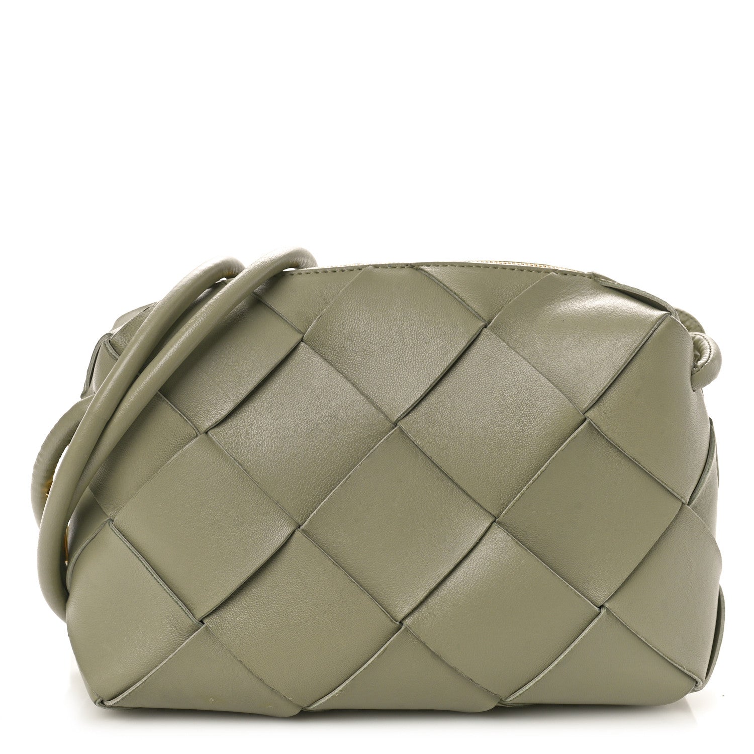 Bottega Veneta Lambskin Maxi Intreccio Small Cassette Camera Bag Travertine 1 of 10