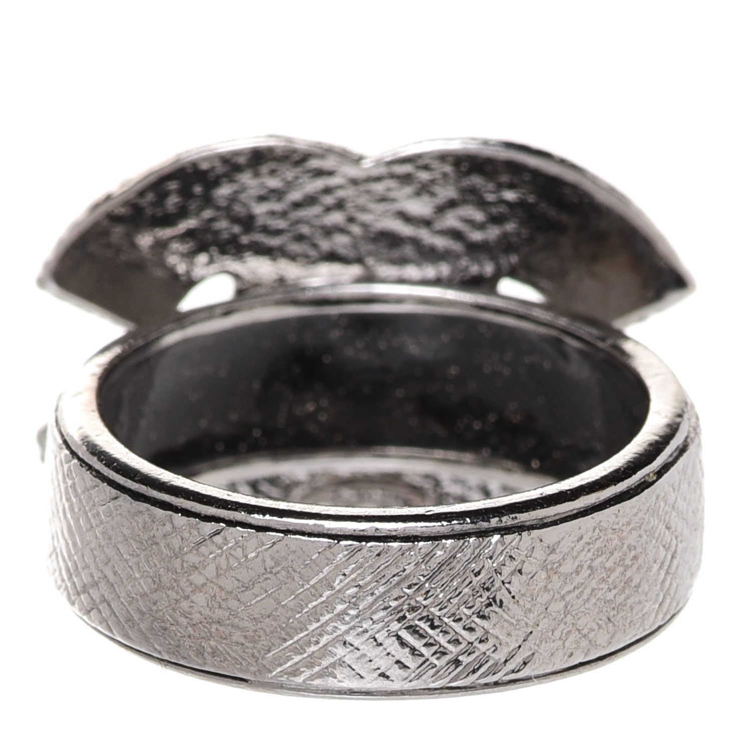 Chanel Crystal CC Ring 6 Silver 3 of 4