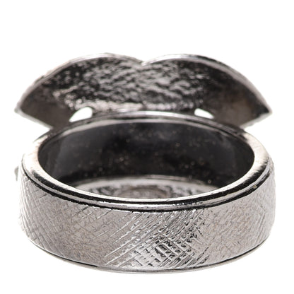 Chanel Crystal CC Ring 6 Silver 3 of 4
