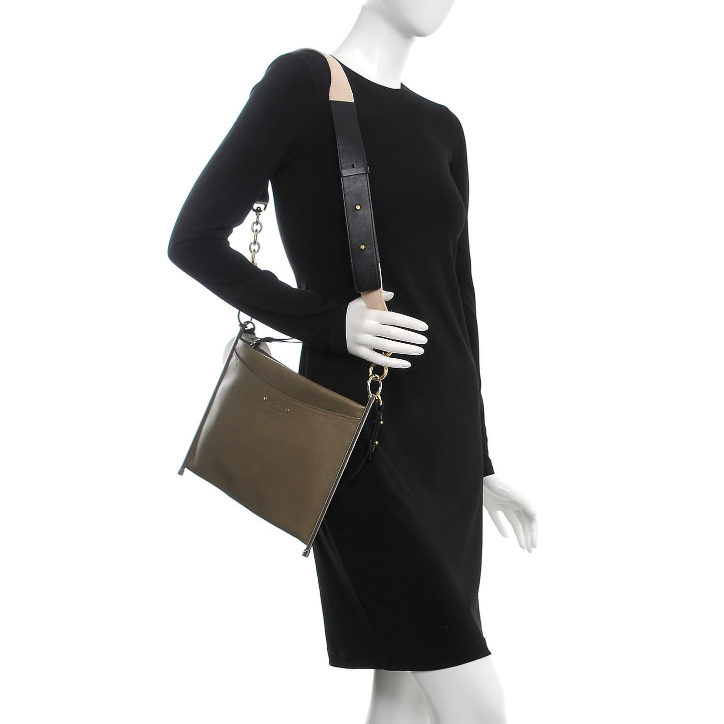Smooth Calfskin Medium Roy Clutch Merino Grey