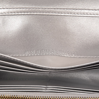 Christian Dior Metallic Grained Calfskin Diorama Croisiere Chain Wallet Silver 7 of 11