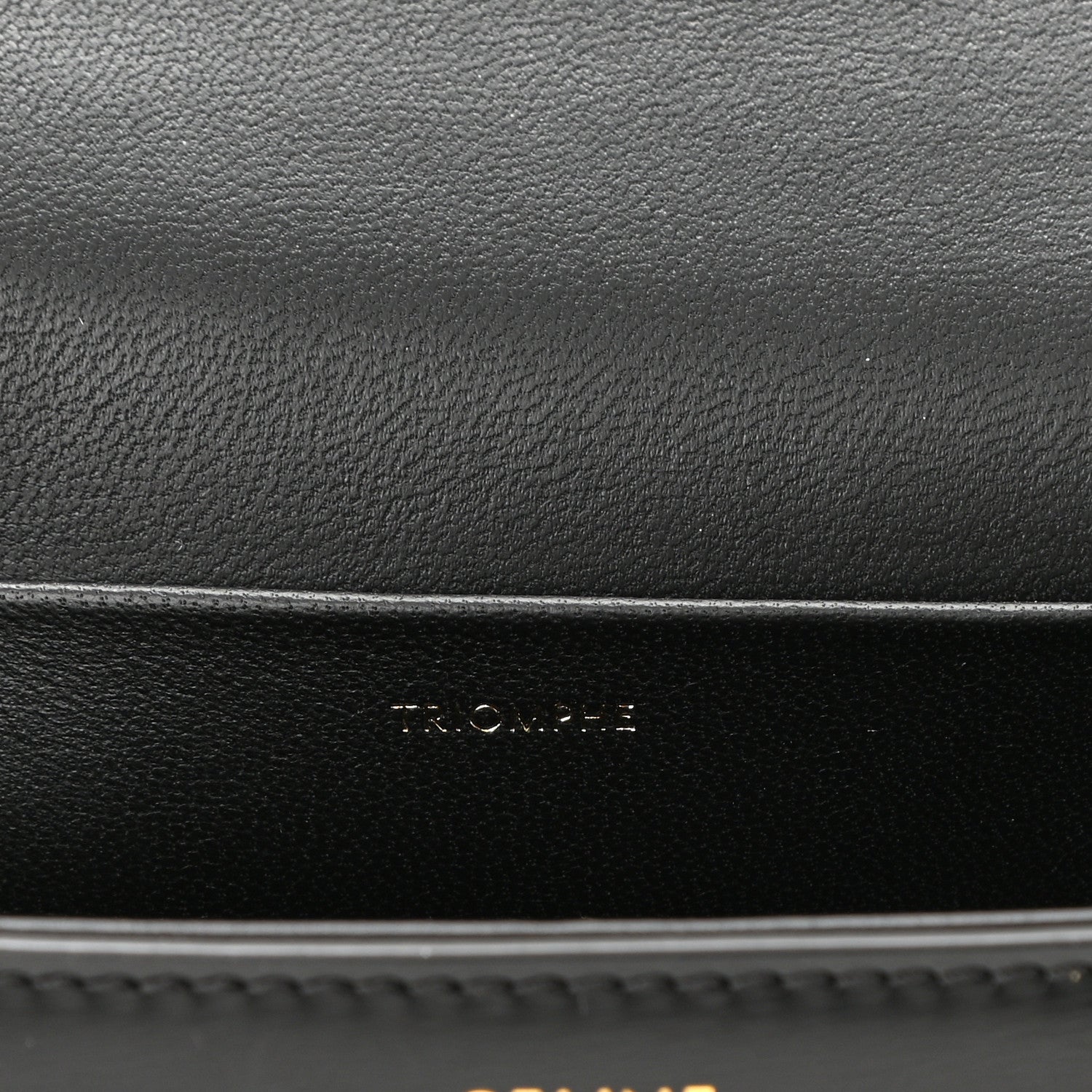 Celine Shiny Calfskin Cuir Triomphe Chain Shoulder Bag Black 7 of 8