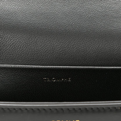 Celine Shiny Calfskin Cuir Triomphe Chain Shoulder Bag Black 7 of 8