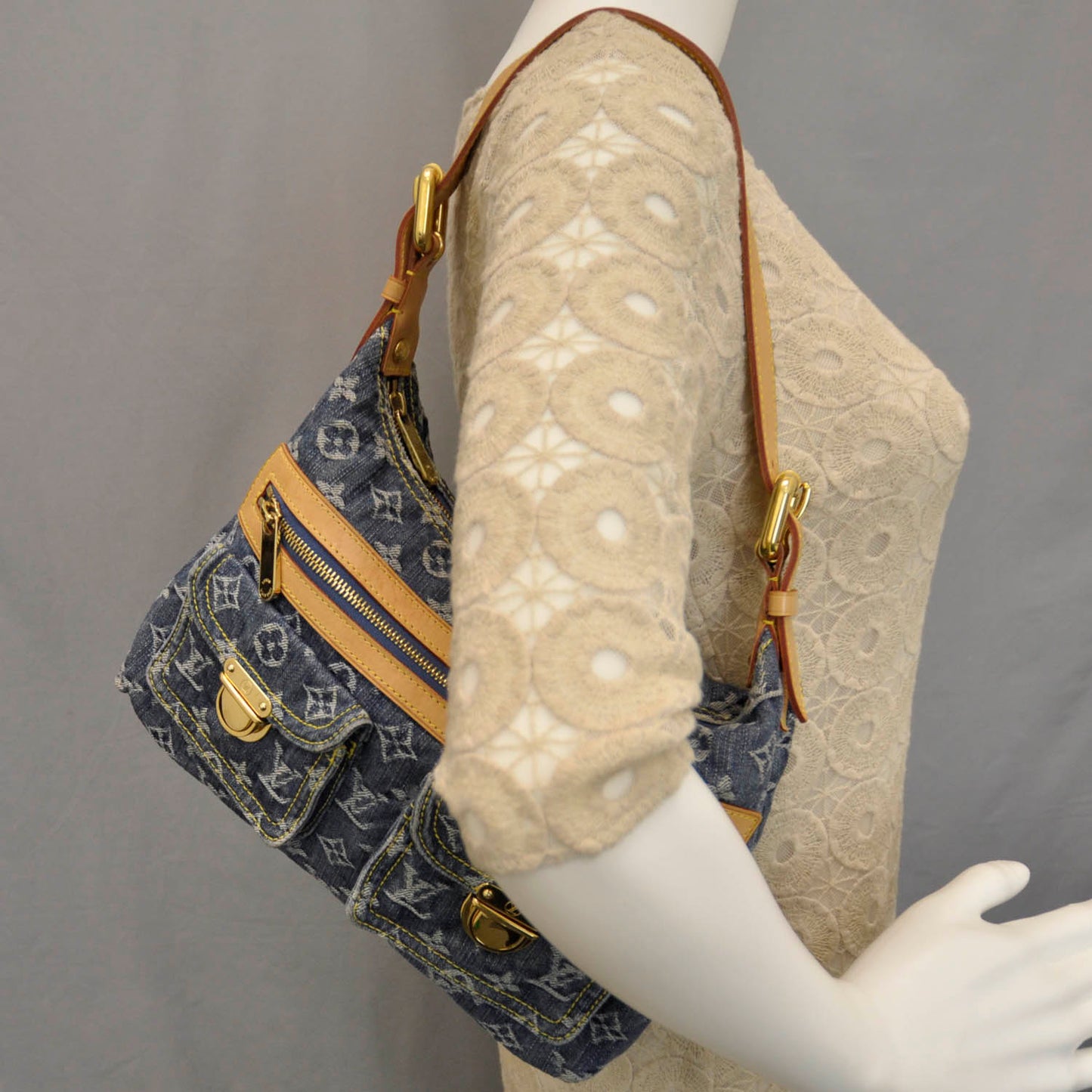 Monogram Denim Baggy PM Blue