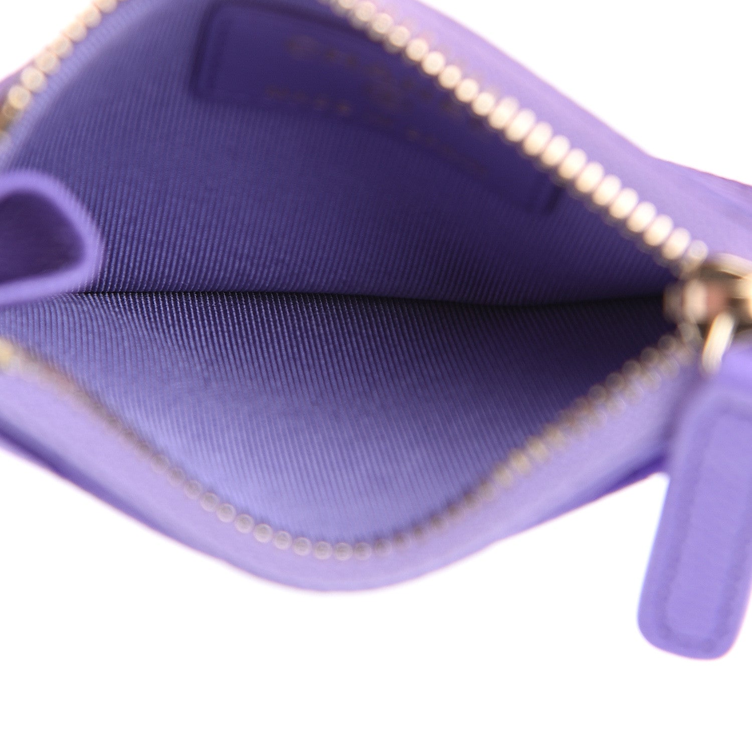Chanel Caviar Quilted CC Zip Card Holder Purple 4 of 7
