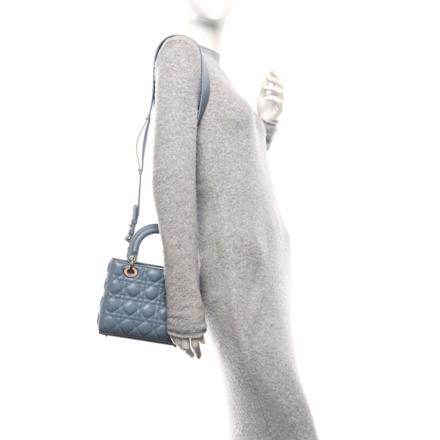 Lambskin Cannage Small My ABCDior Lady Dior Cloud Blue