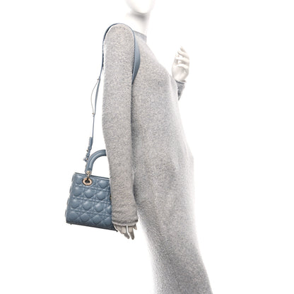 Christian Dior Lambskin Cannage Small My ABCDior Lady Dior Cloud Blue 2 of 11