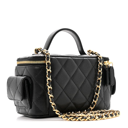 Chanel Caviar Quilted Polly Pocket East West Top Vanity With Chain Black 3 of 13