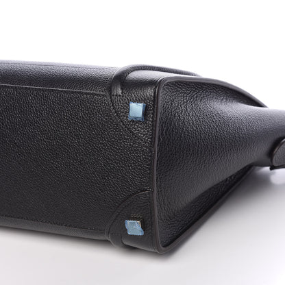 Celine Drummed Calfskin Micro Luggage Black 9 of 9