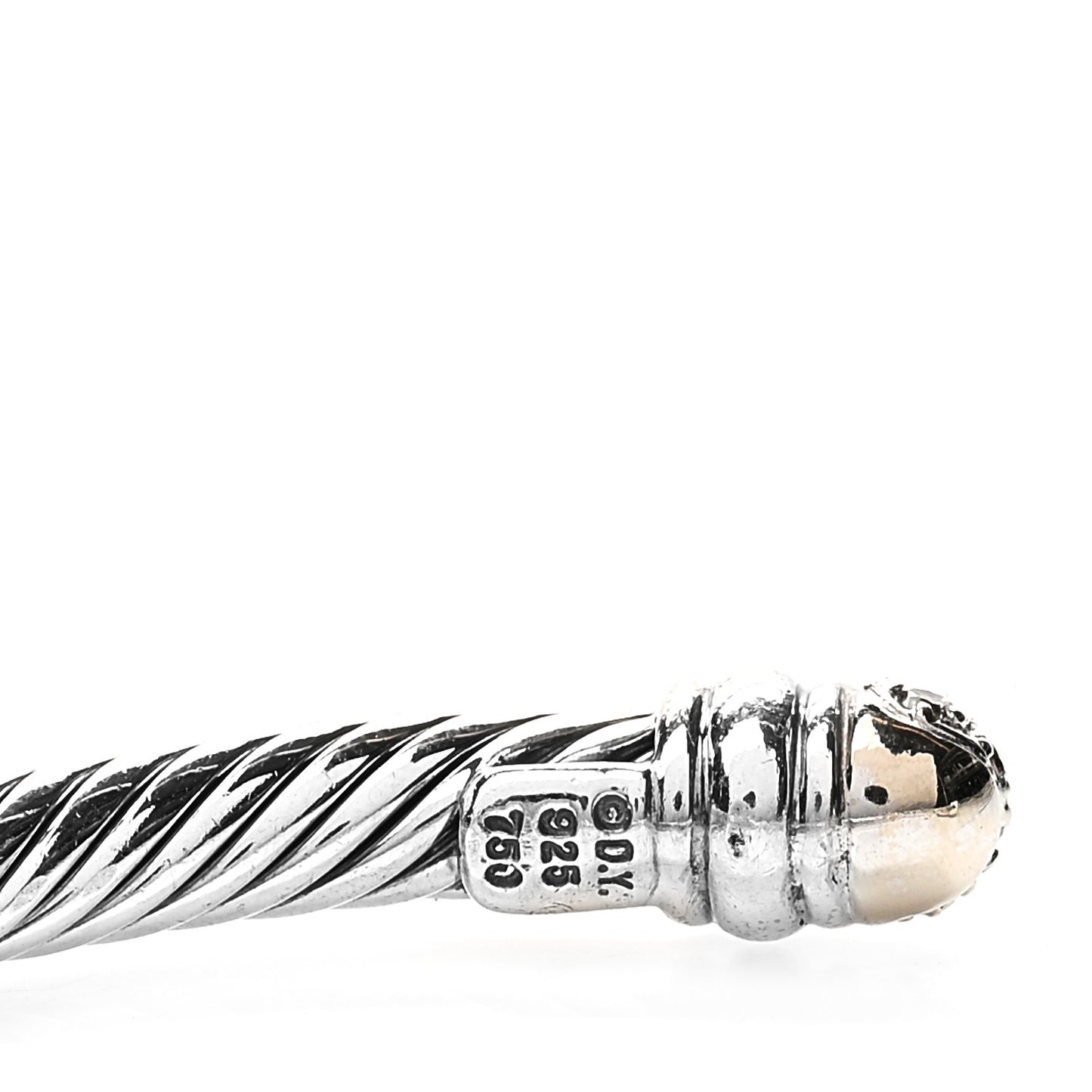 Sterling Silver 18K White Gold Diamond 5mm Cable Classics Bracelet