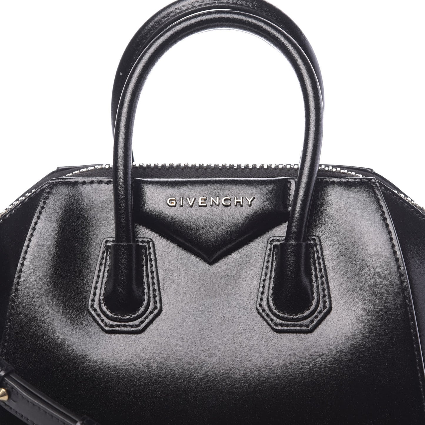 Shiny Lord Calfskin Mini Antigona Black