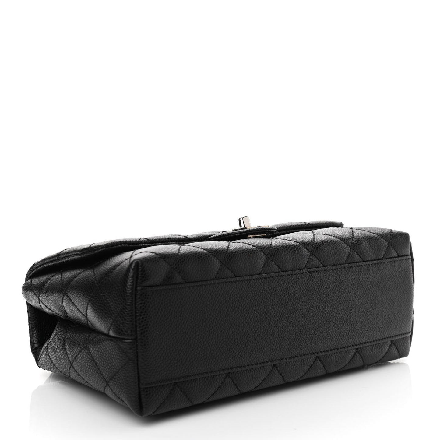 Caviar Quilted Medium Kelly Flap Bag Black