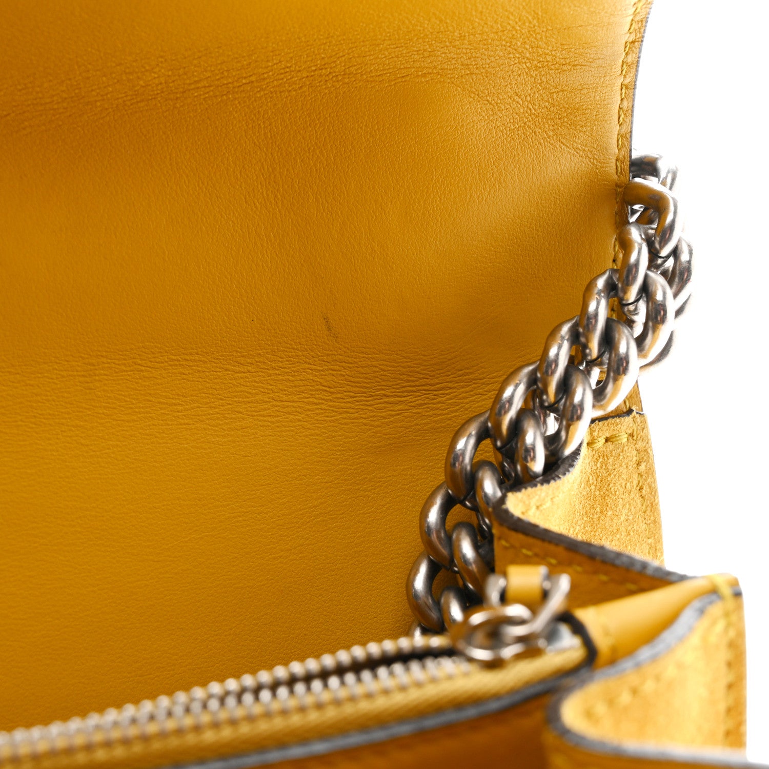 Gucci Suede Crystal Bow Embroidered Small Dionysus Shoulder Bag Yellow 14 of 14