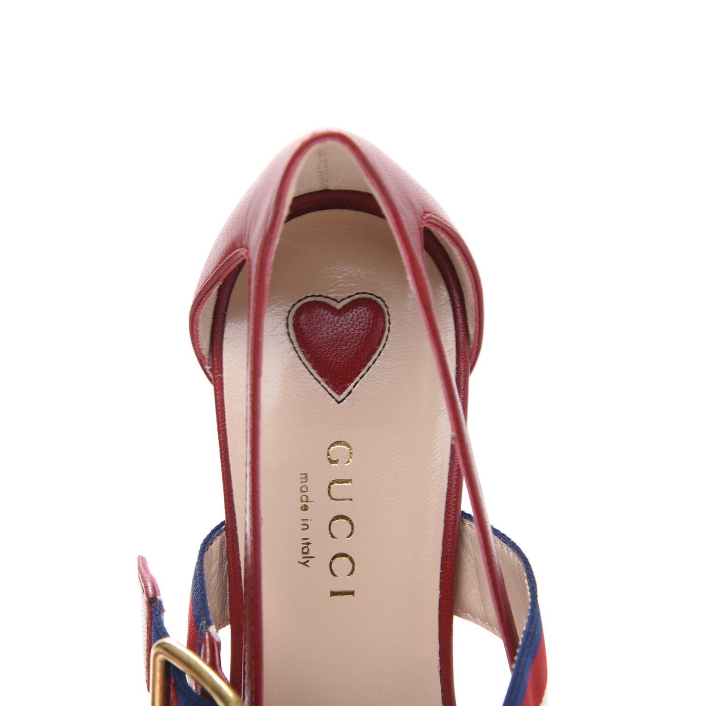 Malaga Kid Grosgrain Sylvie Web Bamboo Low Heel Pumps 35.5 Red