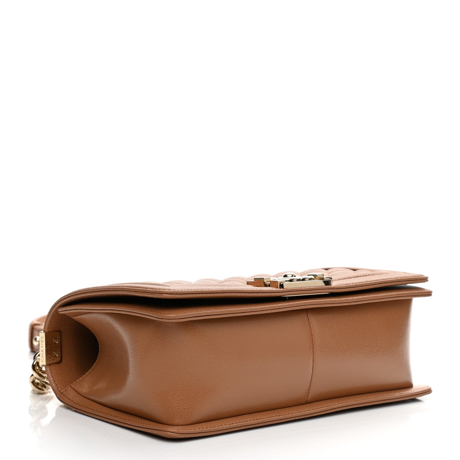 Chanel Caviar Quilted Medium Boy Flap Light Brown 4 of 9
