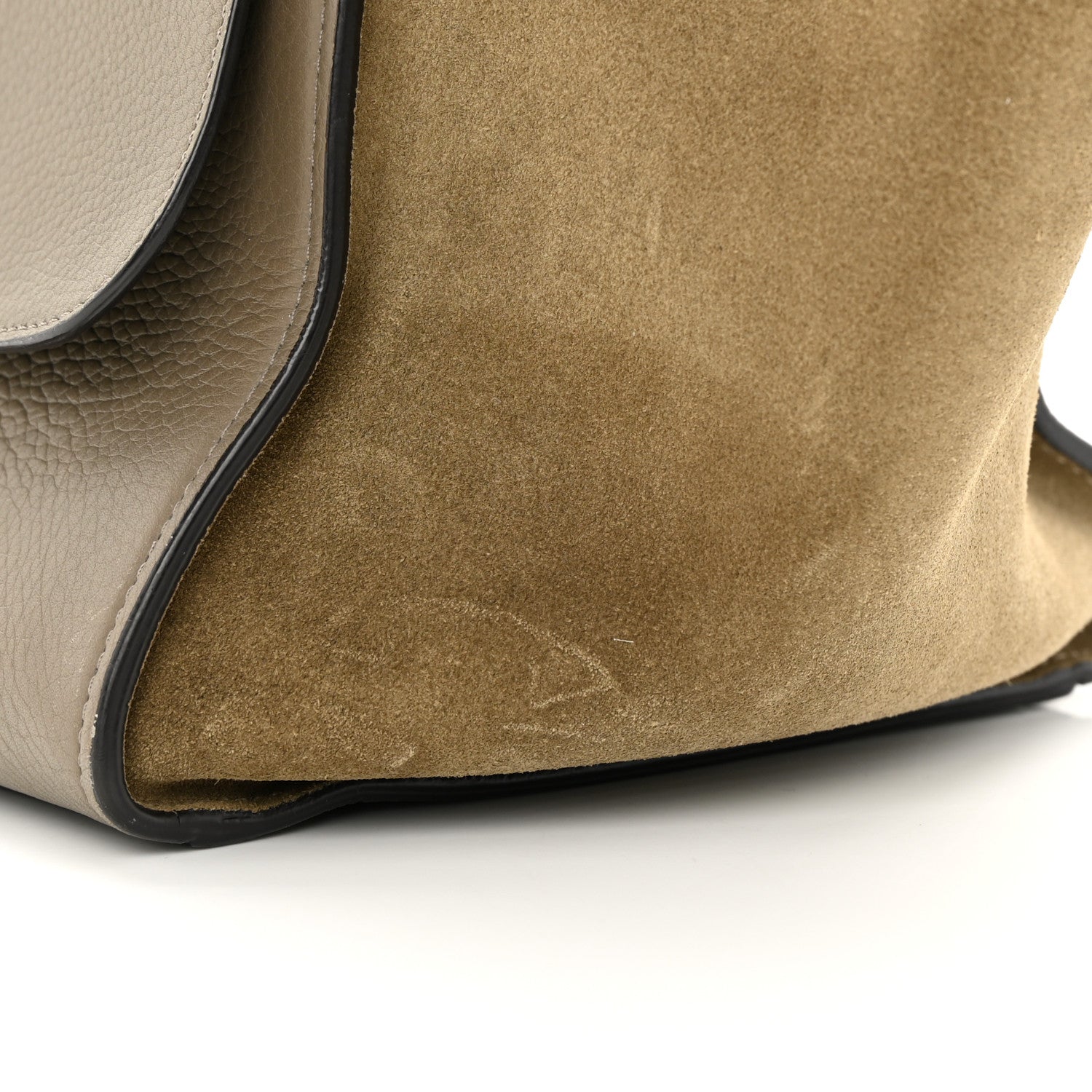 Celine Drummed Calfskin Suede Medium Trapeze Souris 15 of 21