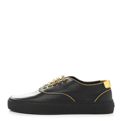 Saint Laurent Nappa Venice Sneakers 37.5 Black Gold 1 of 9