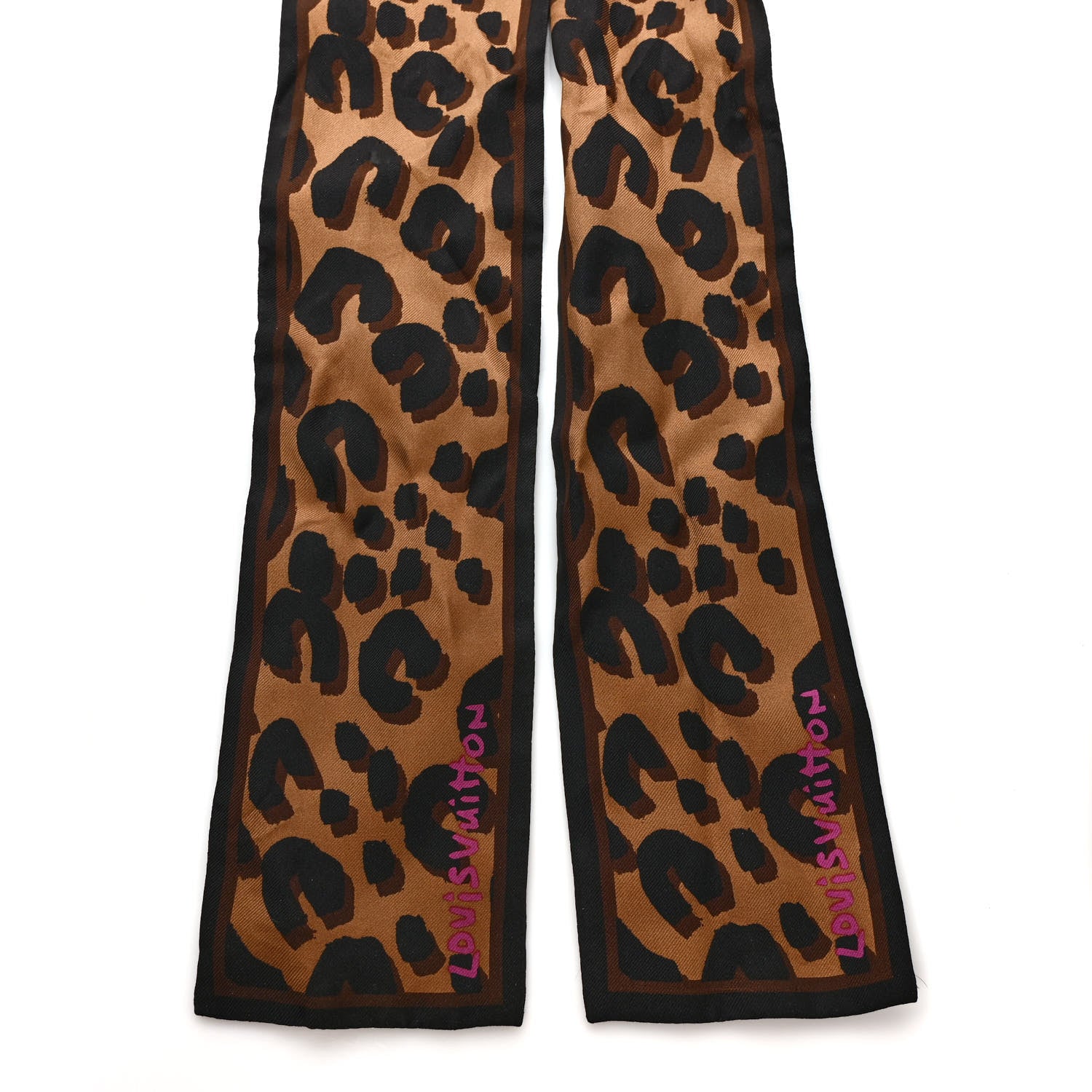 Louis Vuitton Silk Leopard Bandeau Scarf Marron 2 of 3