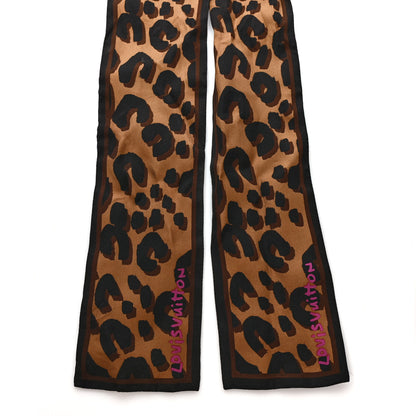 Louis Vuitton Silk Leopard Bandeau Scarf Marron 2 of 3