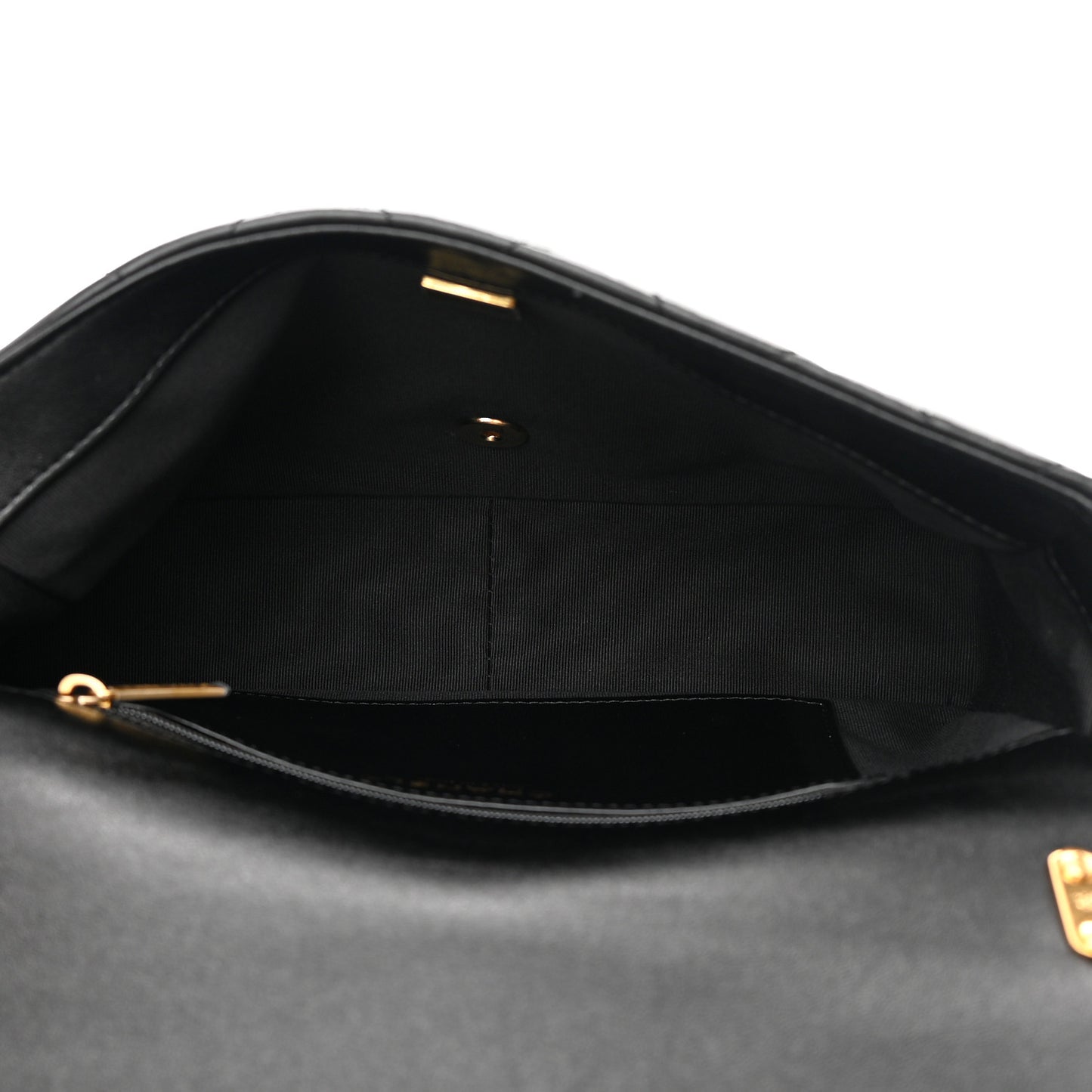 Lambskin Quilted Large CC Funky Town Flap Black
