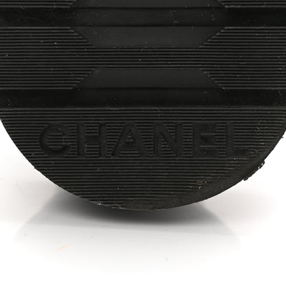 Chanel Shiny Lambskin Quilted Lace Up Combat Boots 38.5 Black 7 of 9