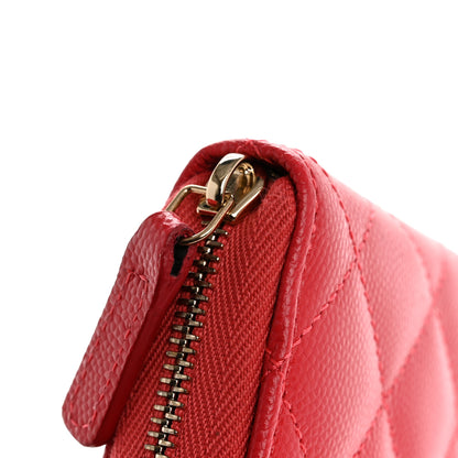 Chanel Caviar Quilted Large Gusset Zip Around Wallet Red 9 of 11