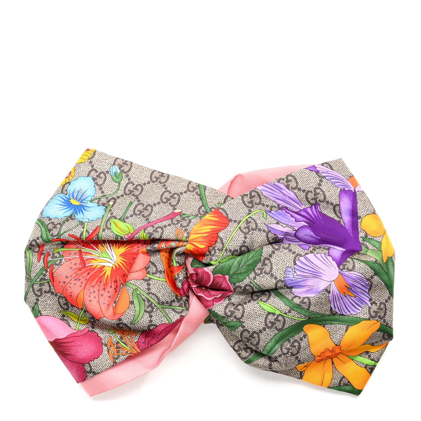 Silk Monogram Flora Print Headband M Pink