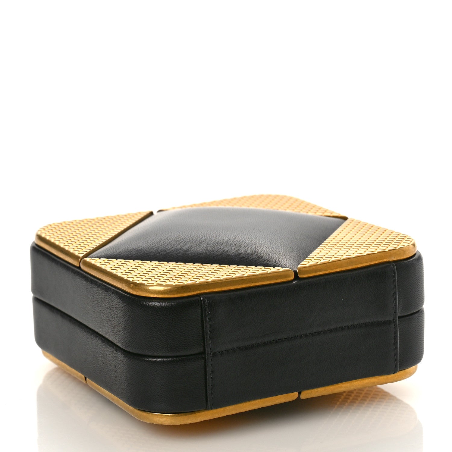 Chanel Lambskin Mini Evening Bag Black Gold 4 of 9