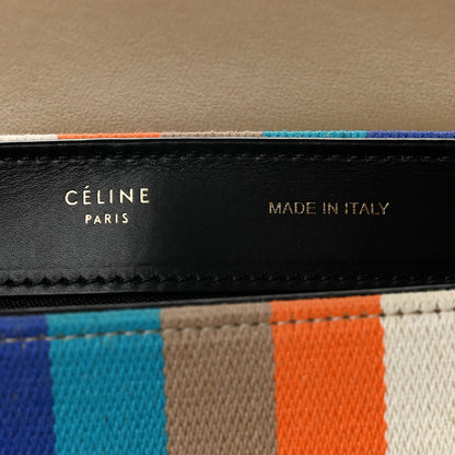 Celine Smooth Calfskin Striped Canvas Small Trapeze Multicolor 6 of 12