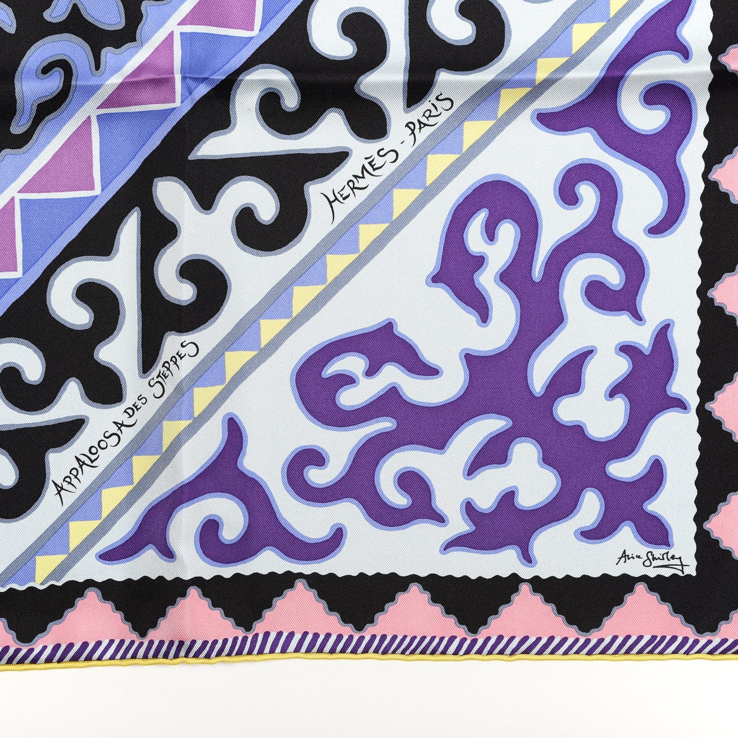 Silk Appaloosa Des Steppes Scarf 90 White Casse Marine Violet