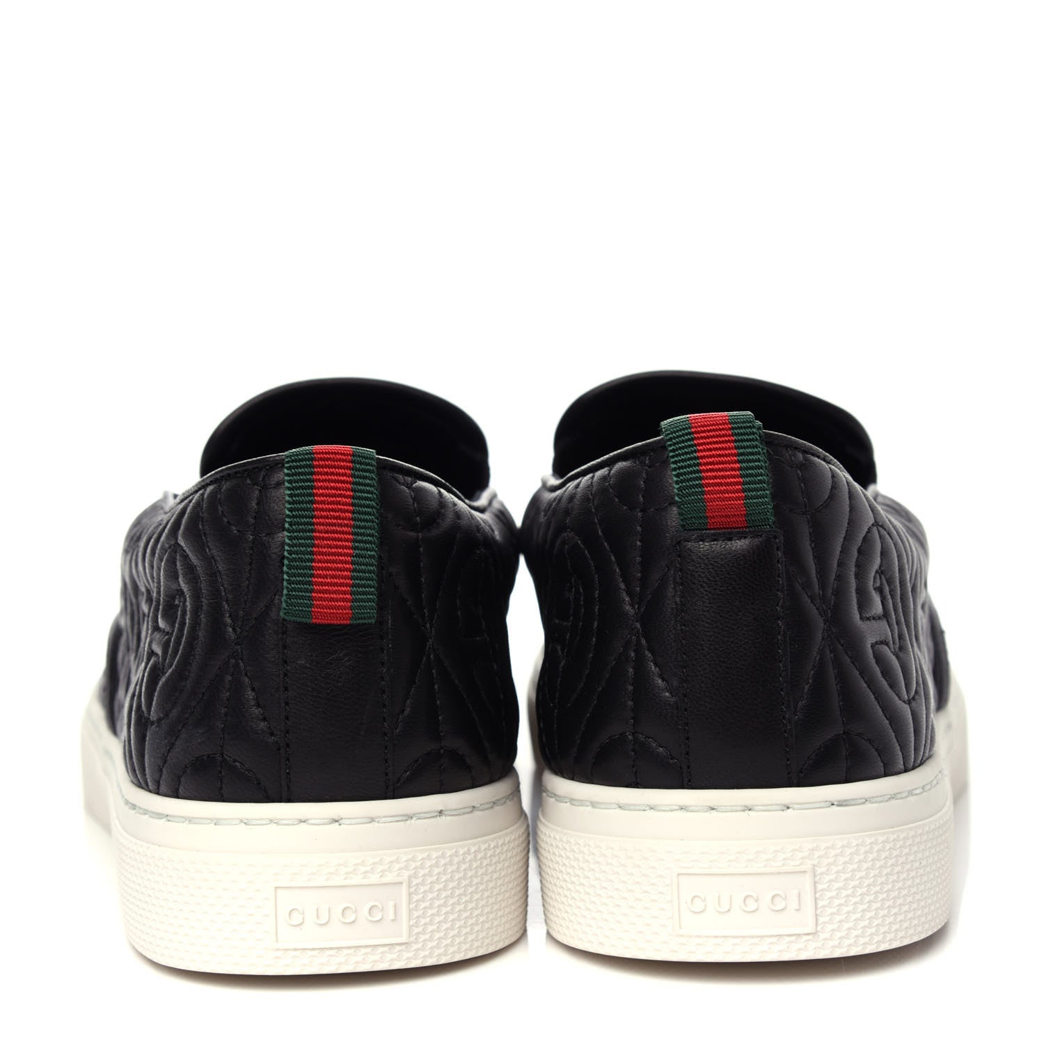 Gucci Nappa Web G Rhombus Quilted Mens Slip On Sneakers 10 Black 7 of 11