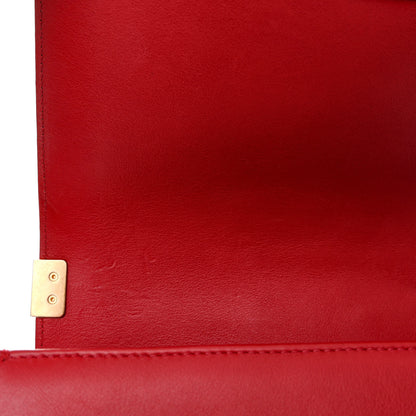 Chanel Calfskin Medium Boy Logo Top Handle Flap Red 13 of 15