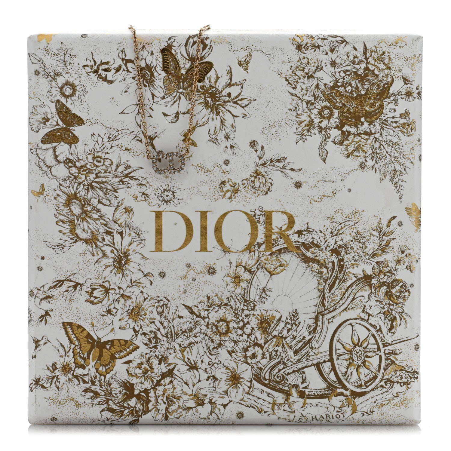 Christian Dior Metal Crystal Clair D Lune Necklace Gold 5 of 5