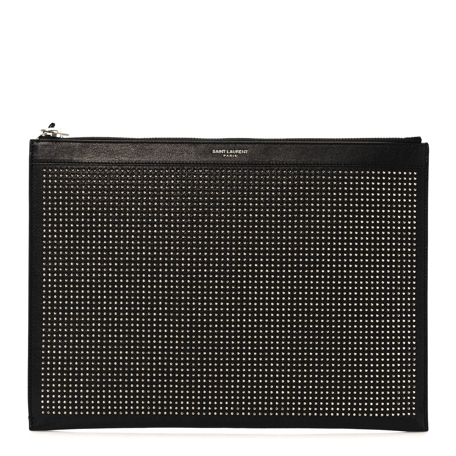 Saint Laurent Calfskin Studded iPad Pouch Black 1 of 10