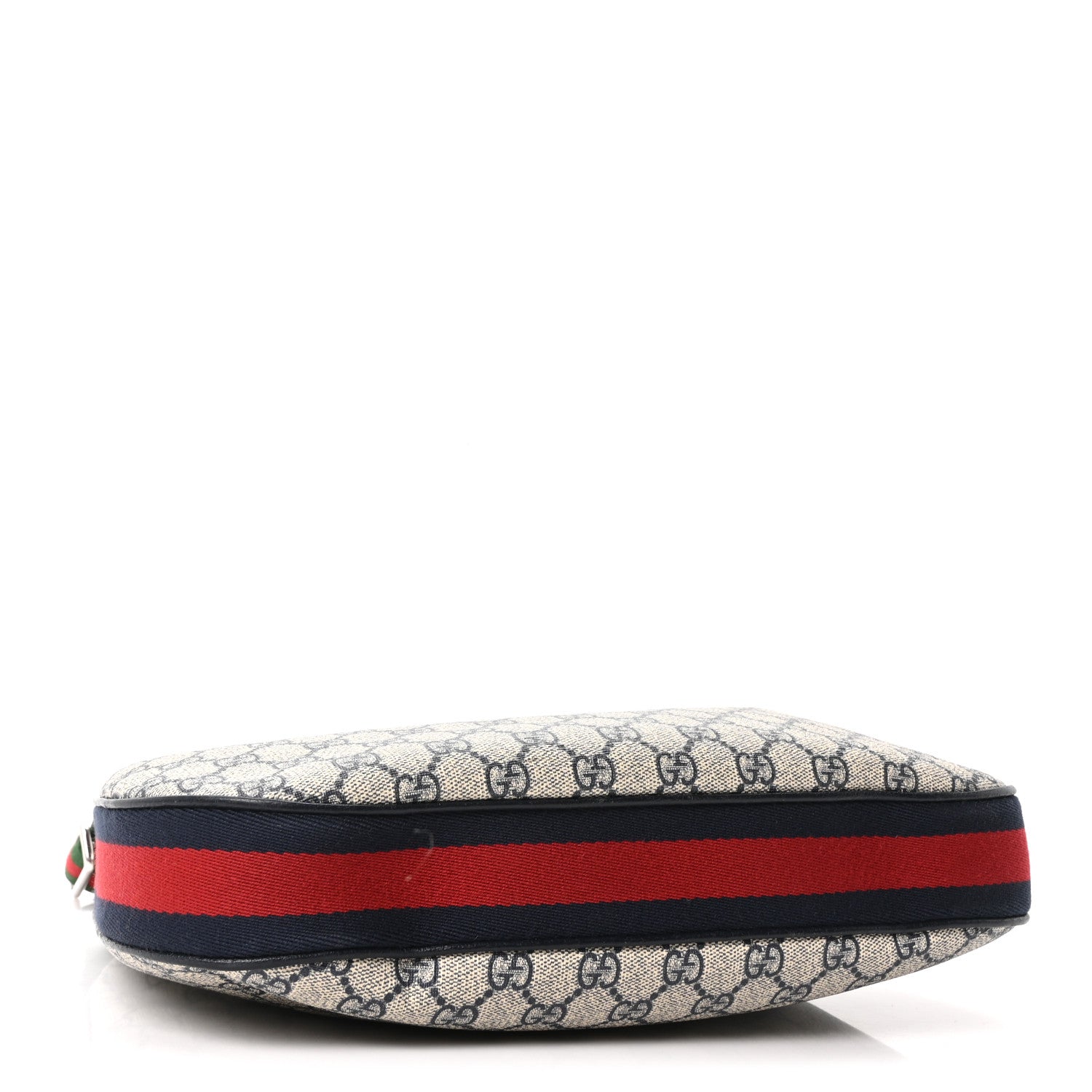 Gucci GG Supreme Monogram Textured Calfskin Web Large Attache Shoulder Bag Beige Blue 4 of 10